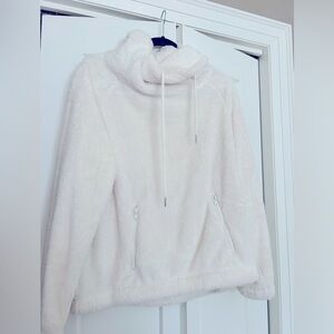 White fluffy pullover